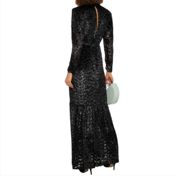 NWT ALC Gathered Metallic velvet Maxi Dress - Picture 2 of 13